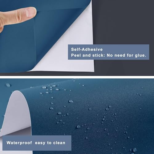 SUNBIRD Navy Blue Peel and Stick Wallpaper Matte Blue Contact Paper Solid Wall Paper Self-Adhesive Thick Vinyl Removable Wallpaper for Wall Decoration (Navy, 12" x 48" Inch) - Image 5