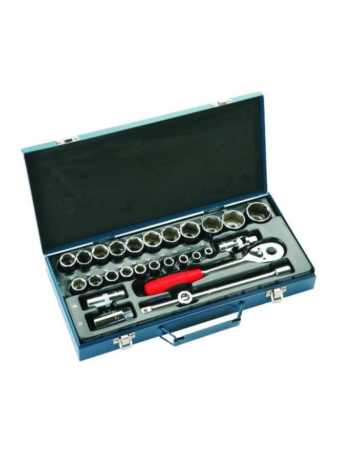 jetechtool Jetech 27-Piece Set 1/2-Inch Drive Socket Set, Professional 1/2 Inch / Metric Sockets with Selected Accessories in A Robust Metal Case - SK1/2-27S - Image 1