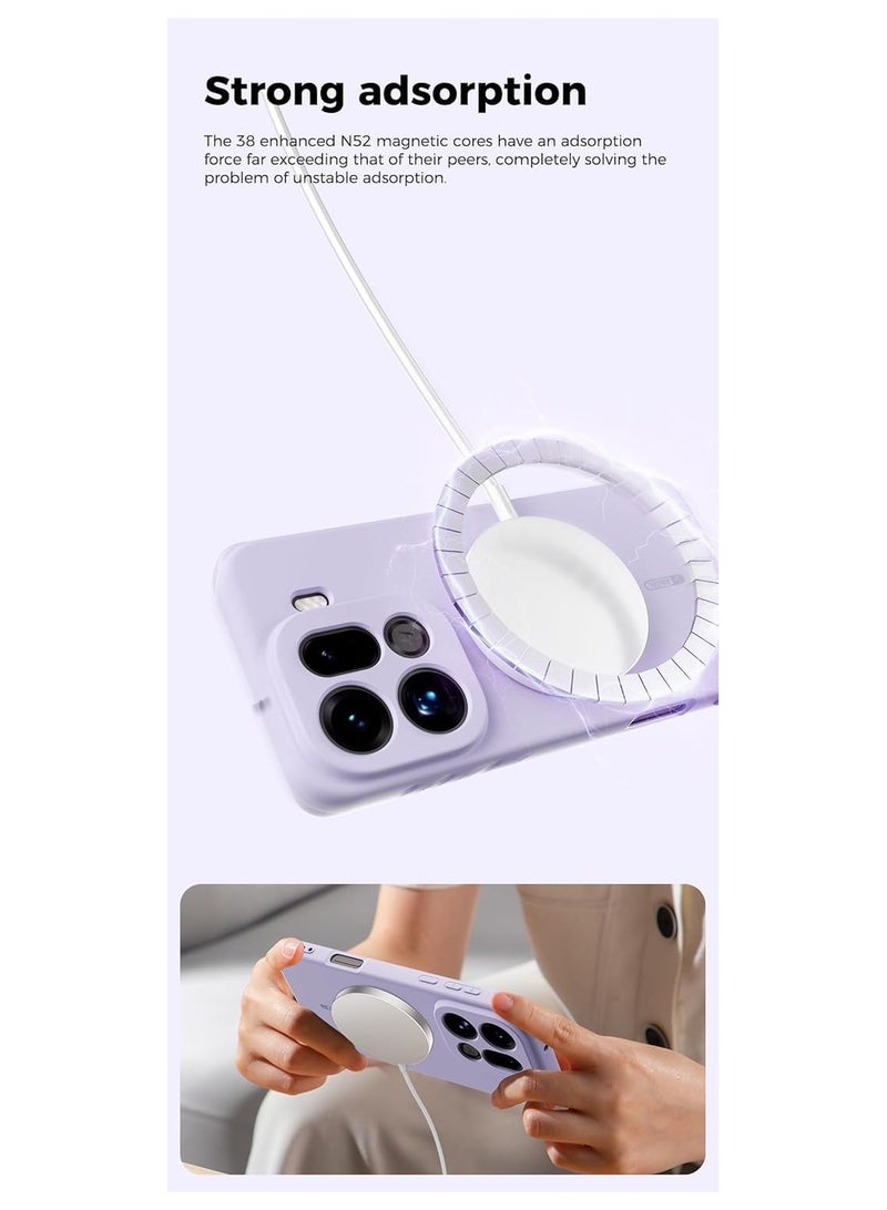 عام **غطاء متوافق مع هاتف OPPO Find X9 Pro، [متوافق مع Mag-Safe]، من سيليكون سائل رقيق وهلام مطاطي ناعم، حماية كاملة للكاميرا، غطاء واقي بسيط بمصد ملون.** - Image 3