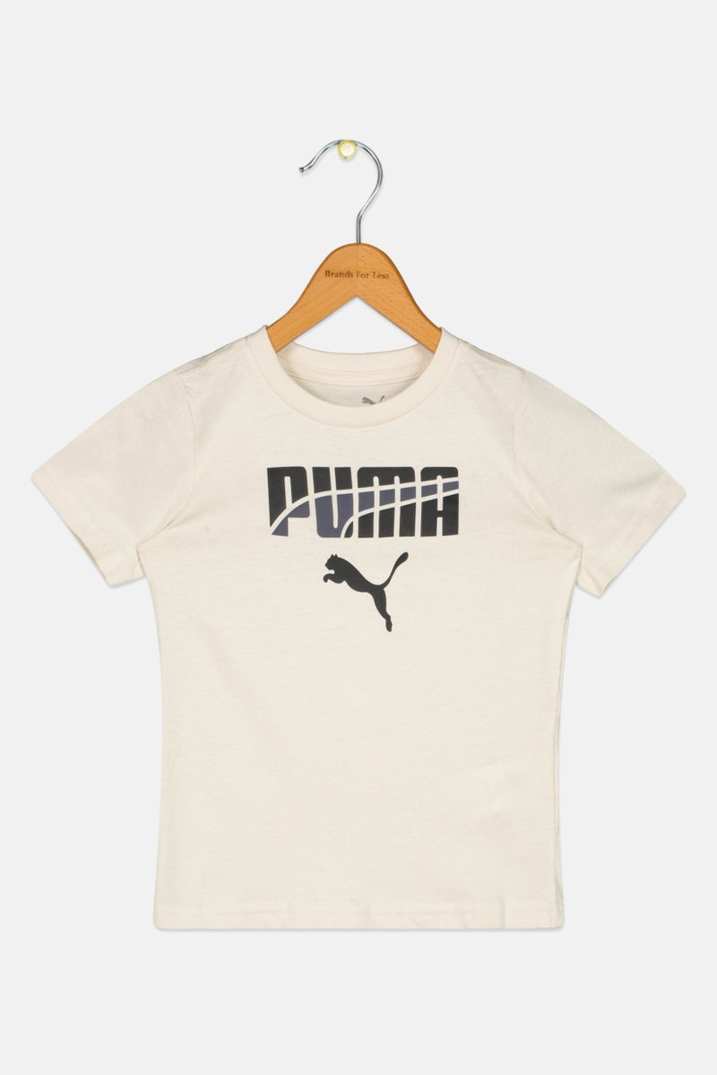PUMA Toddlers Girl Short Sleeve Outdoor T-Shirt, Cream - Image 1