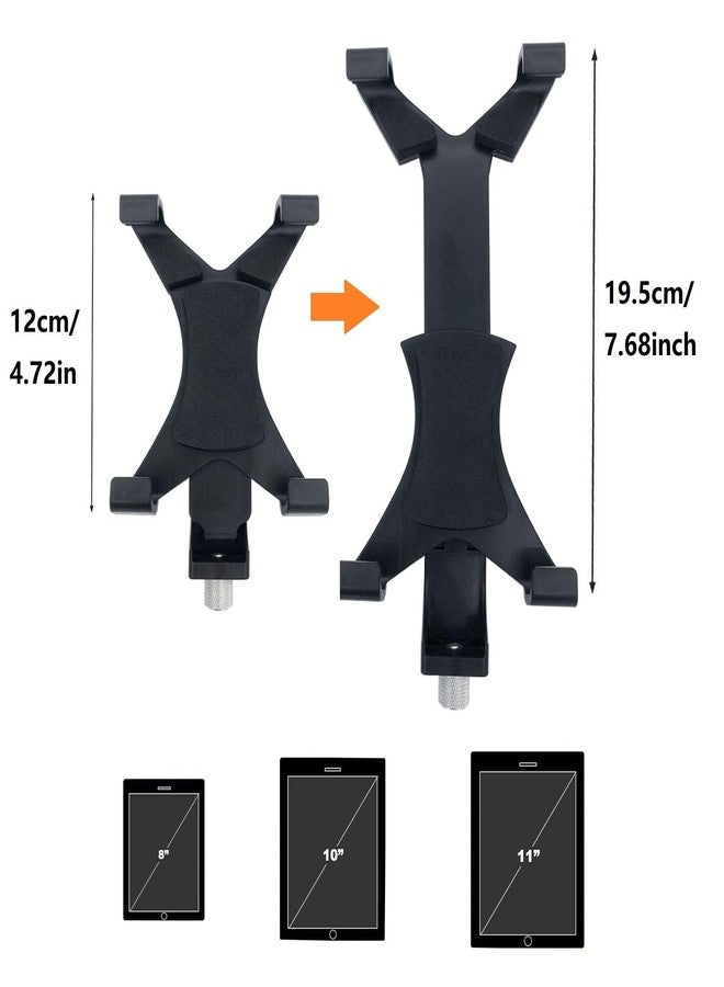 TUOREN Drum Set Mounting Clamp with Tablet Mount Holder, Adjustable 8'' to 11'' Tablet Holder with Clamp Mount Bracket for Percussion Mic Drum Cymbal Stand - Image 4