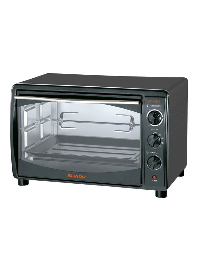 فرن ميكروويف كهربائي يوضع أعلى المنضدة مزود بشواية ومروحة 42 L 1800 W EO-42K-2 أسود / شفاف