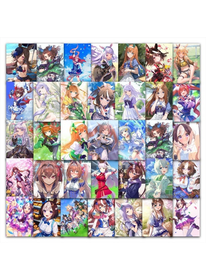 NIBEMINENT 63 Pcs Horse Racing Girl Deco Kit Waterproof Stickers, High Definition Printing Bright Colors, Suitable for Laptop Skateboard Luggage Water Bottle Guitar DIY - Image 2