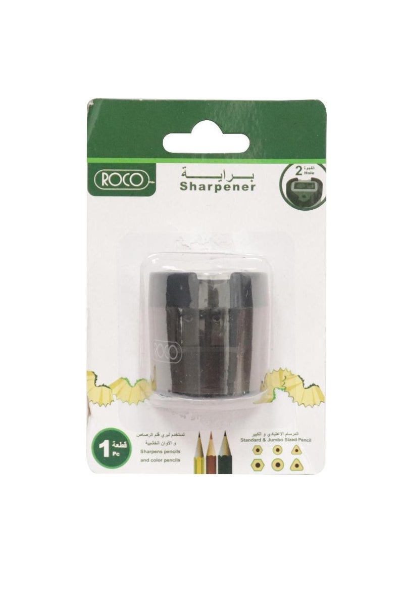 روكو مبراة جيب فتحتان، لون أسود