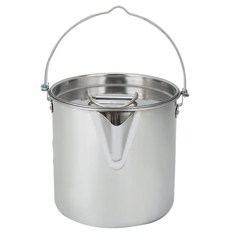 1.2L Outdoor Portable Camping Hiking Stainless Steel Hanging Water Pot Kettle Coffee Pot Kitchenware - Image 2