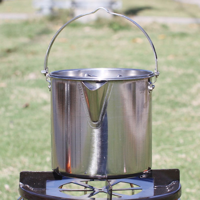 1.2L Outdoor Portable Camping Hiking Stainless Steel Hanging Water Pot Kettle Coffee Pot Kitchenware - Image 5