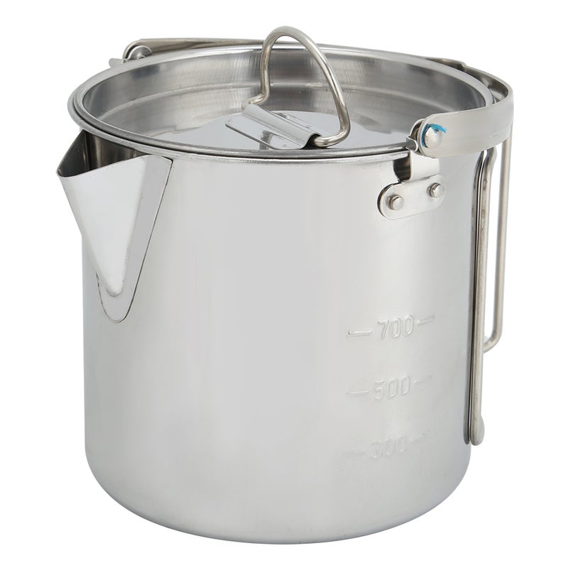 1.2L Outdoor Portable Camping Hiking Stainless Steel Hanging Water Pot Kettle Coffee Pot Kitchenware - Image 3