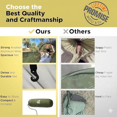 Miztli Camping Hammock Portable Hammock wSpacious Net Tree Straps wAdjustable Loops Double and Single Hammock for Outdoor Indoor Hiking and Travel - Image 3