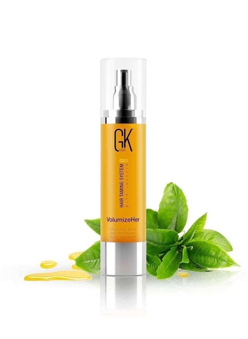 GK Hair VolumizeHer (3.4 Fl Oz/100ml) Hair Spray, Anti-Frizz Hair Straightener, Heat Protectant Spray For Volume, Texture & Hold Paraben-Free - Image 1
