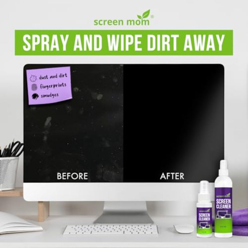 Screen Cleaner Spray and 4 Microfiber Cloths Bundle and 2oz, by, Eyeglasses or Monitor Screen Cleaner Spray and Wipe, Electronic Cleaner Spray, Car Screen Cleaning Kit - Image 5