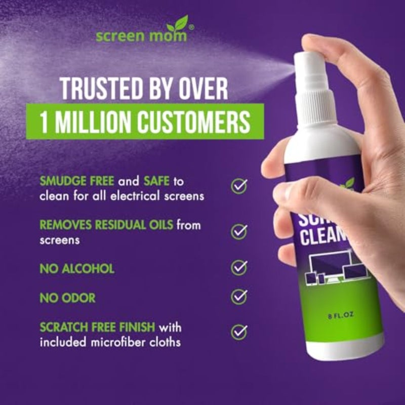 Screen Cleaner Spray and 4 Microfiber Cloths Bundle and 2oz, by, Eyeglasses or Monitor Screen Cleaner Spray and Wipe, Electronic Cleaner Spray, Car Screen Cleaning Kit - Image 4