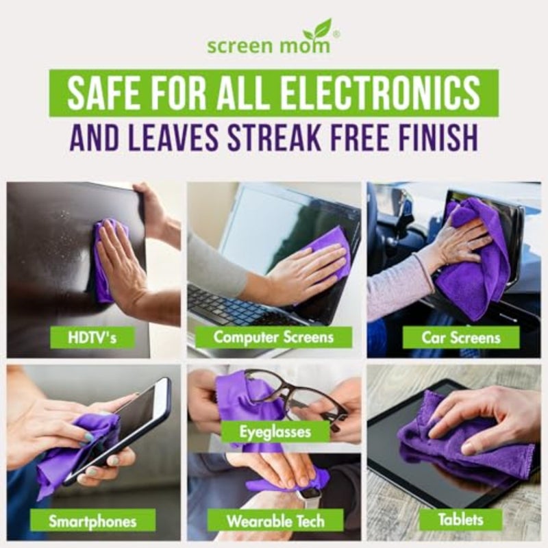 Screen Cleaner Spray and 4 Microfiber Cloths Bundle and 2oz, by, Eyeglasses or Monitor Screen Cleaner Spray and Wipe, Electronic Cleaner Spray, Car Screen Cleaning Kit - Image 3