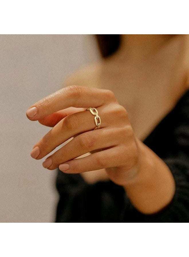 VNOX 18K Gold Plated Stainless Steel Cuff Link Ring For Women,Size 8 - Image 2