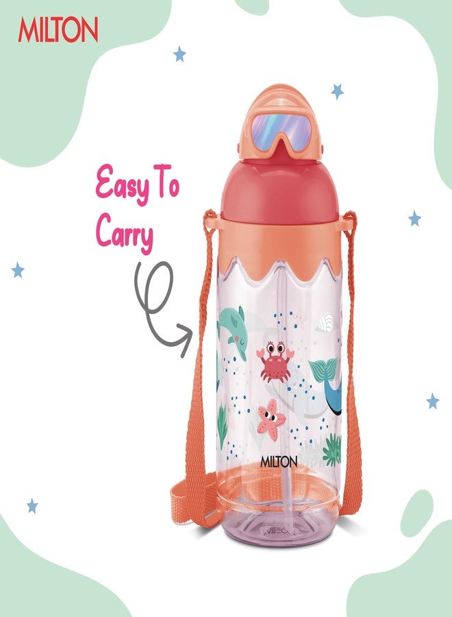MILTON Sage 450 Sipper PET Water Bottle for School Kids | Food Grade & BPA Free | Leak Proof & Durable | Easy to Carry Loop | Ideal for Home, School & Office Use, 445 ml, Peach - Image 5