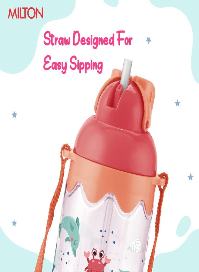 MILTON Sage 450 Sipper PET Water Bottle for School Kids | Food Grade & BPA Free | Leak Proof & Durable | Easy to Carry Loop | Ideal for Home, School & Office Use, 445 ml, Peach - Image 2