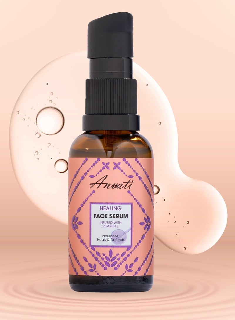 Anvati Vitamin E Serum for Face and Anti Aging – Moisturiser for Women with Hyaluronic Acid, Damask Rose, Coconut Water – Anti Aging Serum for Acne, Dark Spots & Dry Skin Moisturizer- 30 ml - Image 2
