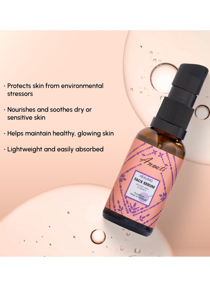 Anvati Vitamin E Serum for Face and Anti Aging – Moisturiser for Women with Hyaluronic Acid, Damask Rose, Coconut Water – Anti Aging Serum for Acne, Dark Spots & Dry Skin Moisturizer- 30 ml - Image 4