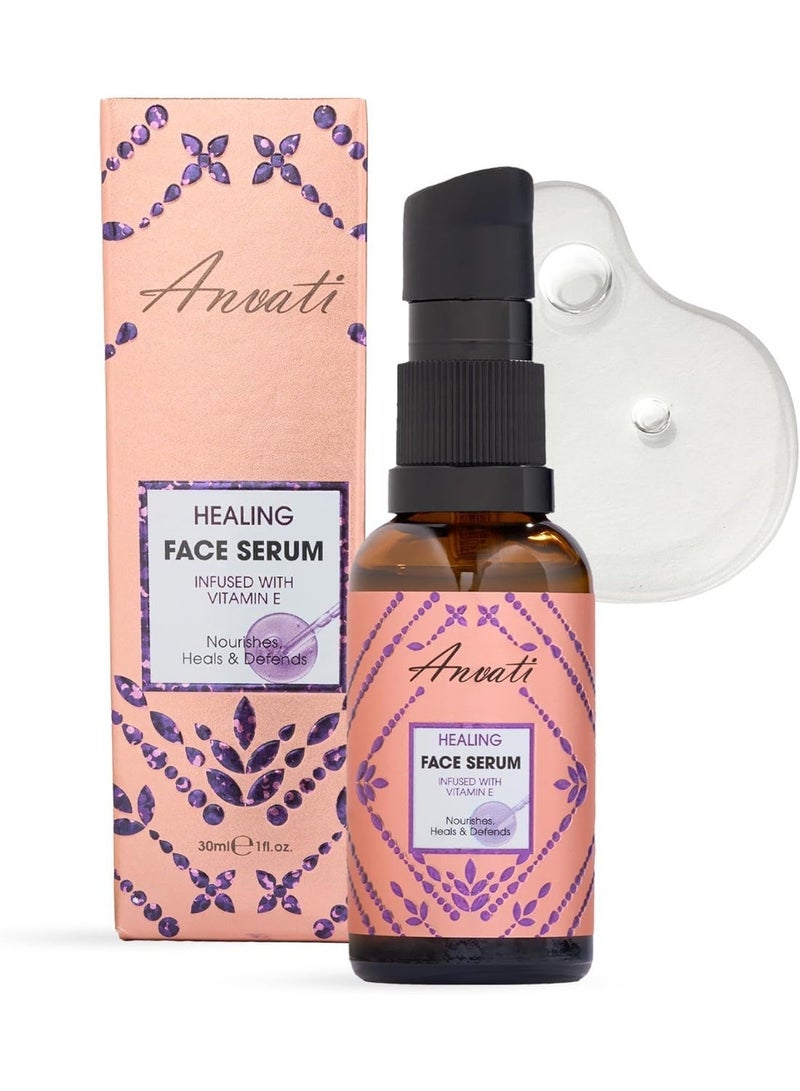 Anvati Vitamin E Serum for Face and Anti Aging – Moisturiser for Women with Hyaluronic Acid, Damask Rose, Coconut Water – Anti Aging Serum for Acne, Dark Spots & Dry Skin Moisturizer- 30 ml - Image 1