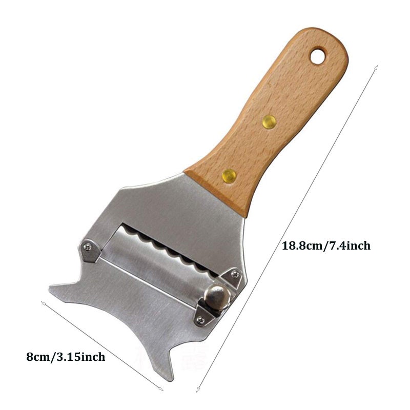 FRUTA Professional Truffle Slicer Chocolate Shaver Cheese Cutter Stainless Steel Vegetables Slicer, Wooden Handle - Image 2
