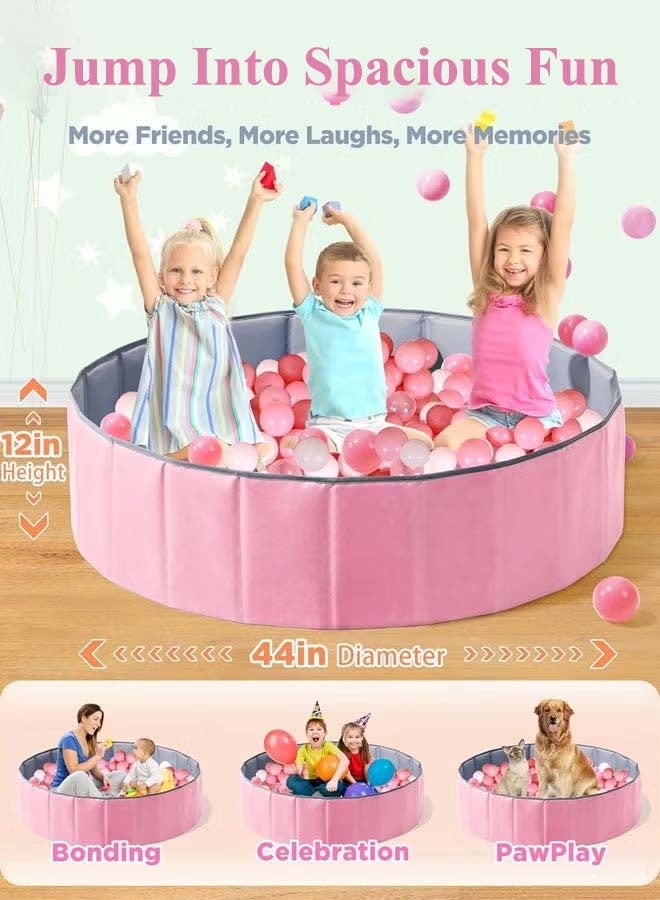 Baby Ball Pool Ball Pit for Toddlers Folding Portable Ball Pool Double Oxford Cloth Ball Pit Round Kids Ball Pit Indoor and Outdoor Game Kids Play Ball Pool Ideal Gift for Girls and Boys (NO Balls) - Image 2