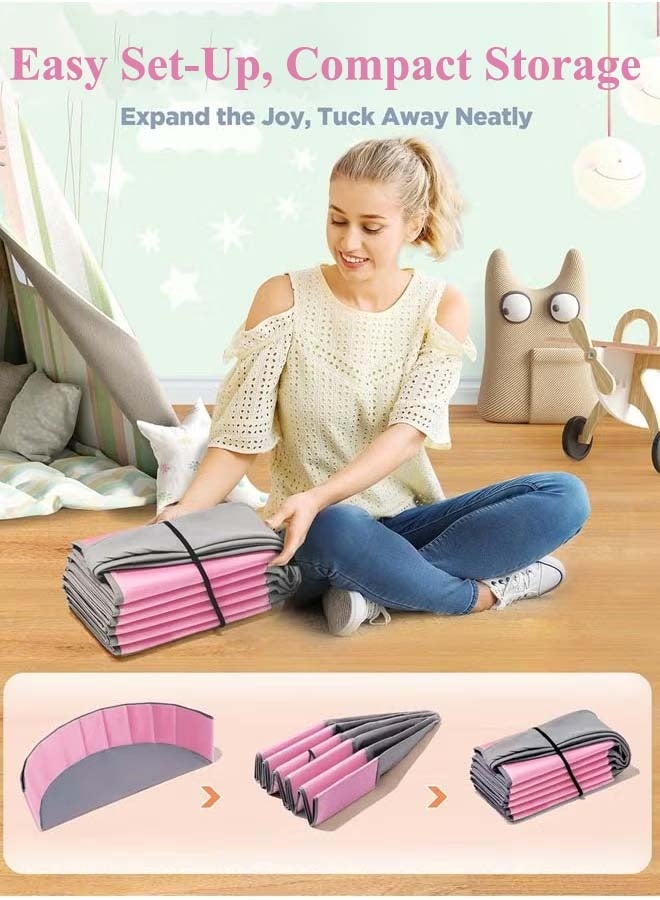 Baby Ball Pool Ball Pit for Toddlers Folding Portable Ball Pool Double Oxford Cloth Ball Pit Round Kids Ball Pit Indoor and Outdoor Game Kids Play Ball Pool Ideal Gift for Girls and Boys (NO Balls) - Image 5