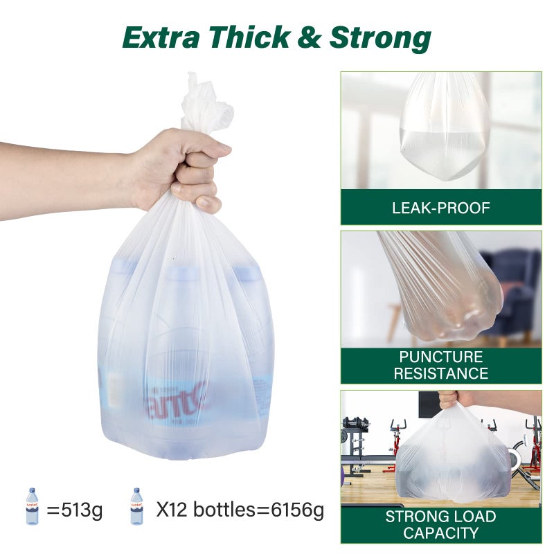Inwaysin 4-6 Gallon Small Trash Bags Biodegradable 180 Counts, Ultra Thick & Strong 4 Gallon Trash Bag, Unscented Small Garbage Bags, Easy Tearing Waste Basket Liners for Bathroom, Bedroom, Office - Image 3
