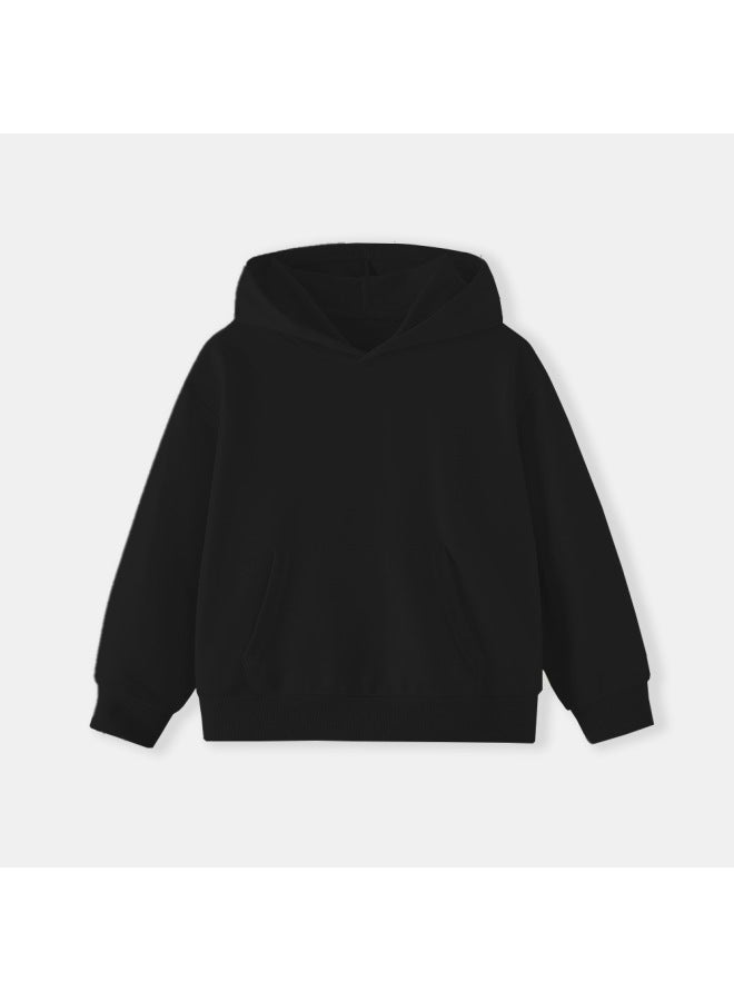Little Bitty New Autumn And Winter Children's Hooded Sweatshirt, Solid Color Children's Sports Shirt, Mid Size Children's Base Shirt Source - Image 1