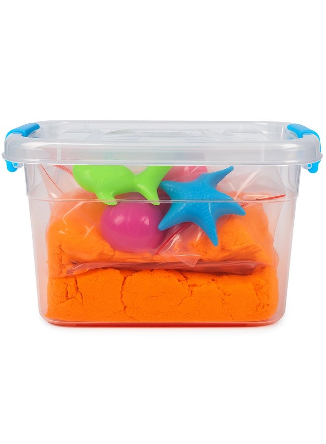 STORE 7 Colorful Magic Sand Box for Kids – 2 kg with Molds and Play Tools for Easy Shape Building - Image 1