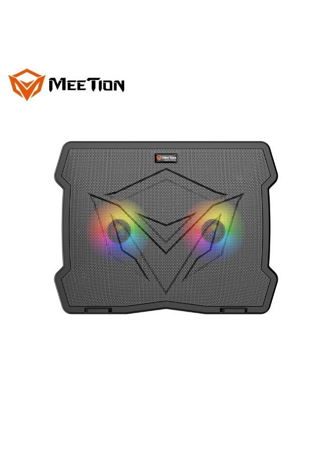 ميشين قاعدة تبريد للألعاب Meetion CP2020، مزودة بإضاءة خلفية LED وإمكانية تعديل الارتفاع بمستويين، وتتميز بتبريد سريع وأداء هادئ ومريح. - Image 5
