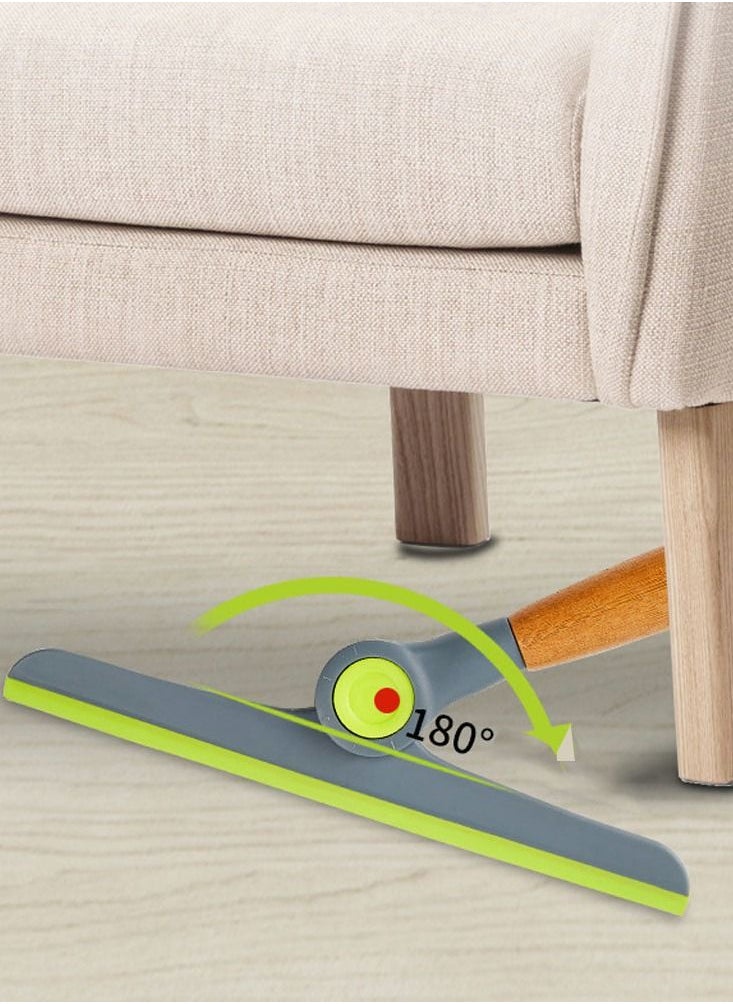 SYOSI 2 Pack Foldable Window Squeegee Cleaner Tool Multipurpose Wooden Handle Rubber Wiper Blades for Bathroom Cleaning  - Image 4