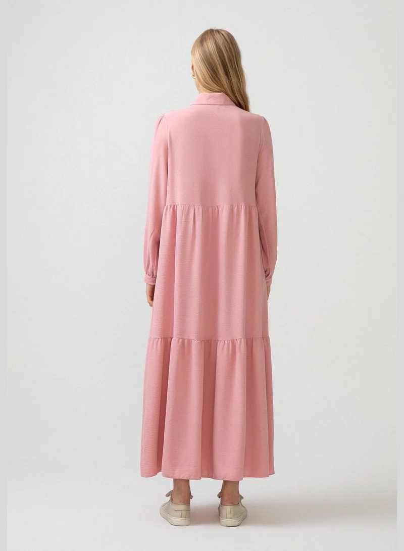 توتشي FRILLED DRESS WITH FRONT BUTTON