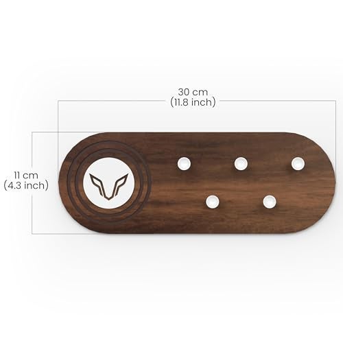 BLUEWUD Walore Engineered Wood Wall Mounted Decor Key Holder Hanger with 5 Knobs with 3D Wolf Emblem for Bedroom Study Living Room Home Furniture (Brown Maple) - Image 5