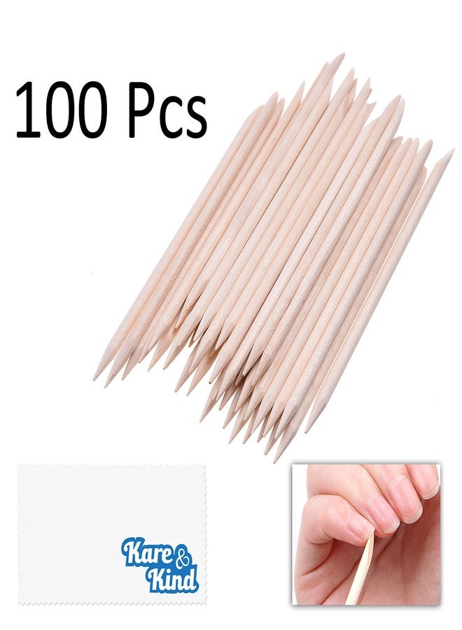 Kare Kind Kare & Kind 100x Double-Sided Orange Wood Nail Sticks - Cuticle Pusher Remover Cleaner - Manicure, Pedicure, DIY - Home, Nail Salon - for Beginners and Profesional Nail Technicians - Image 5