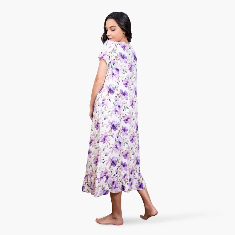 Aadaraya Aadaraya All-Over Floral Print Night Gown