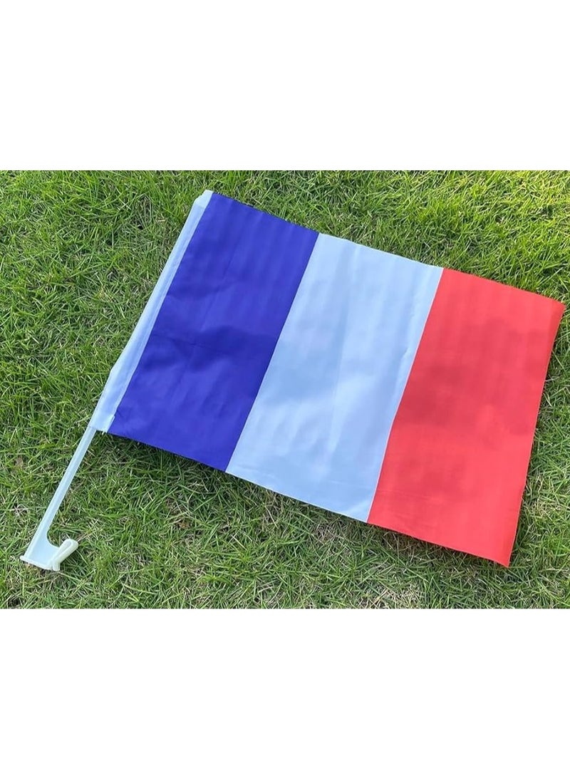 Vitacelli 2 Pcs France National Day Celebration Flags for Cars France National Day Flags with Plastic Grip France Flags fits almost all type of Vehicles for National Day Flag Day Celebrations 45 x 30 CM  - Image 2