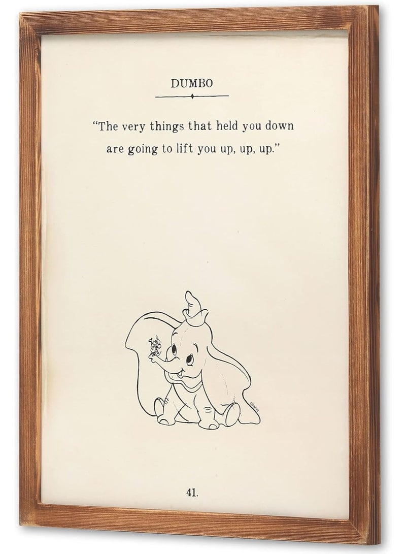 Open Road Brands Dumbo The Very Things That Bring You Down Framed Wood Wall Decor - Vintage Dumbo Wall Art for Home Decorating - Image 3