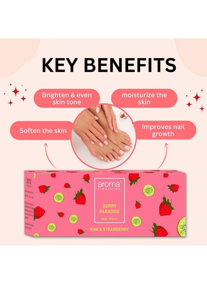Aroma Treasures Berry Paradise Strawberry And Kiwi Fizz Mani-Pedi Kit -One-Time Use, 100 G  - Image 4