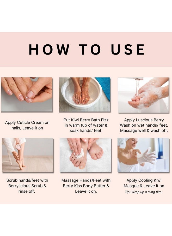 Aroma Treasures Berry Paradise Strawberry And Kiwi Fizz Mani-Pedi Kit -One-Time Use, 100 G  - Image 5