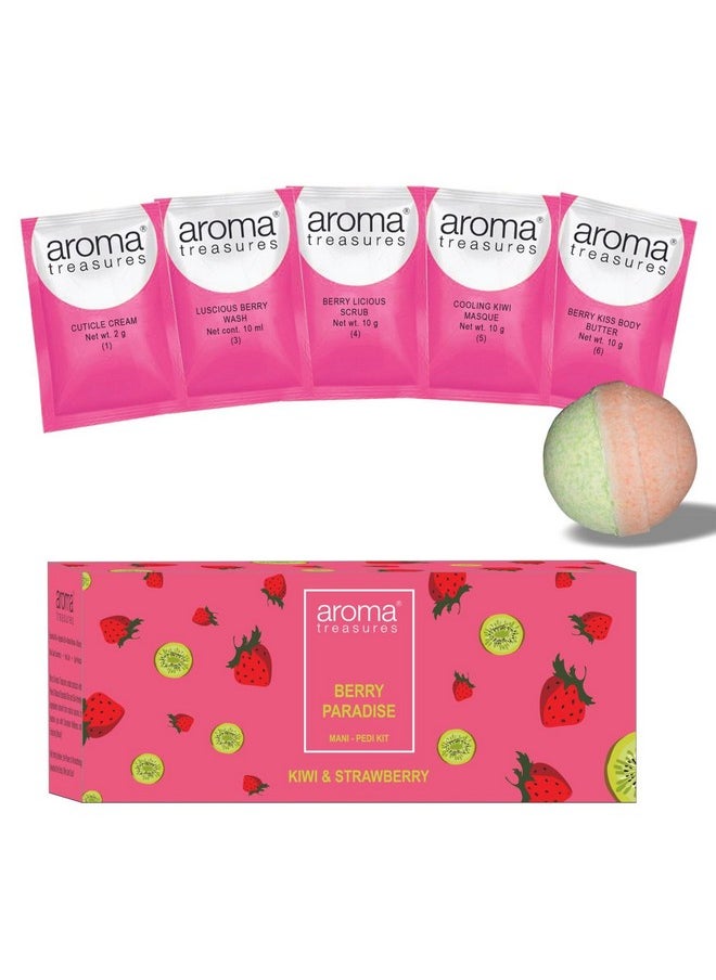 Aroma Treasures Berry Paradise Strawberry And Kiwi Fizz Mani-Pedi Kit -One-Time Use, 100 G  - Image 2