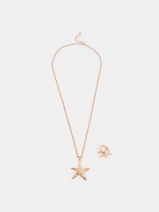 Styli Styli Set of 2 - Starfish Drop Necklace and Ring - Image 2