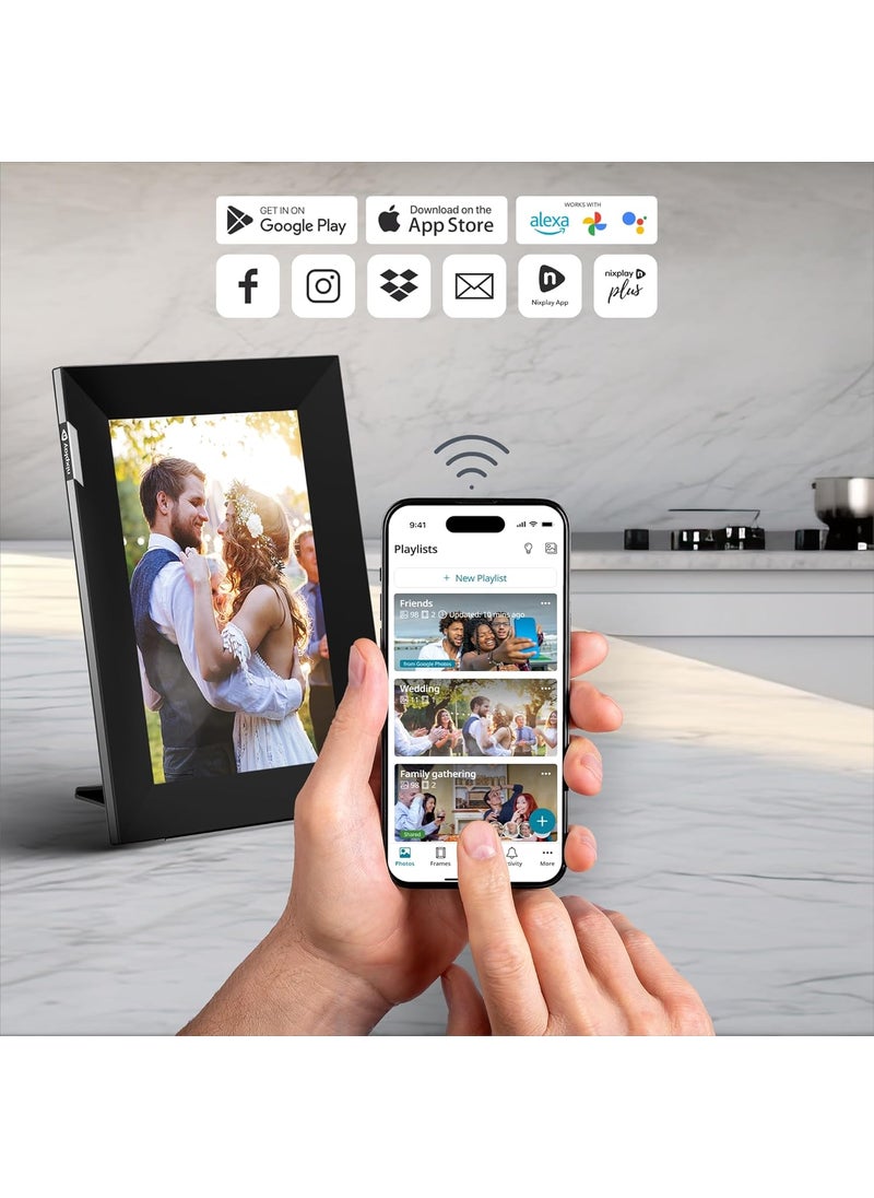 nixplay Nixplay 8 inch Touch Screen Digital Picture Frame with WiFi W08K BlackSilver Share Photos and Videos Instantly via Email or App  - Image 5