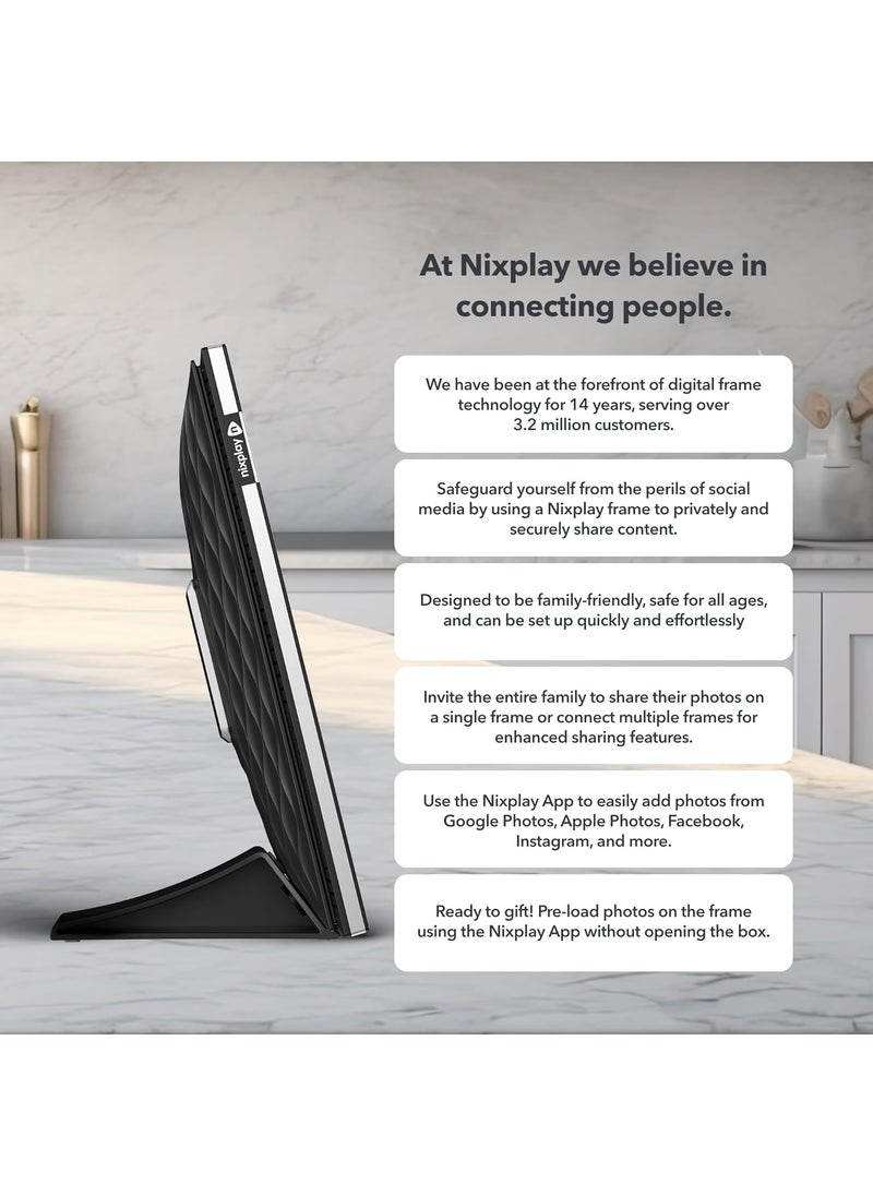 nixplay Nixplay 8 inch Touch Screen Digital Picture Frame with WiFi W08K BlackSilver Share Photos and Videos Instantly via Email or App  - Image 4