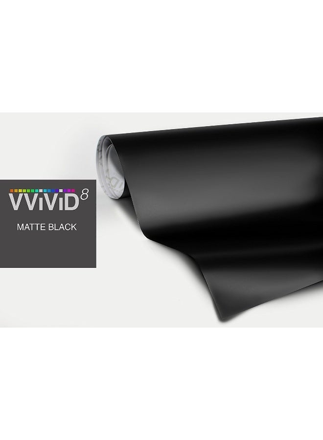 VViViD VViViD Satin Flat Matte Stealth Jet Black Vinyl Wrap Roll with Air Release Technology (6ft x 5ft (Hood, Roof or Trunk Wrap Kit)) 