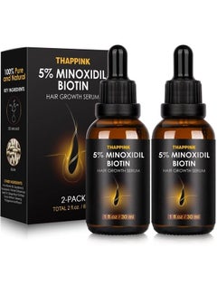 THAPPINK Minoxidil 5% Hair Growth Serum Oil Biotin for Men Women, 2 ...