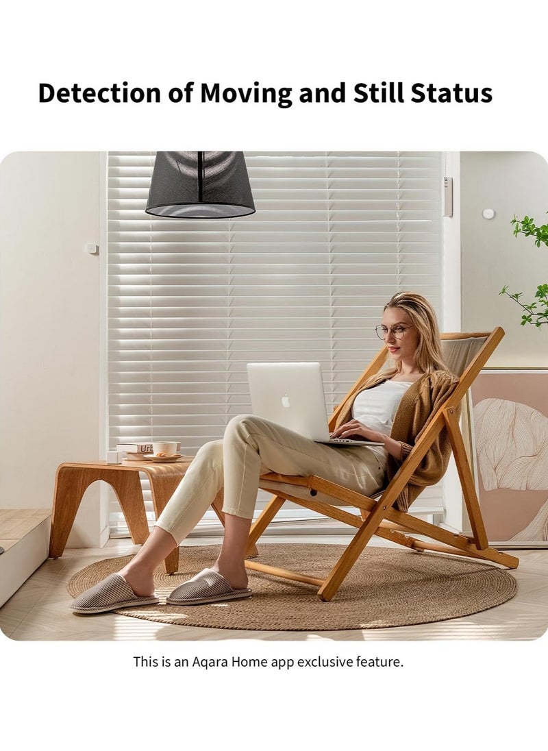Presence Sensor FP1E with Matter, Zigbee Requires Aqara Zigbee 3.0 HUB, mmWave Radar Wired Motion Sensor, AI Spatial Learning, Supports HomeKit, Alexa, SmartThings-Global version White