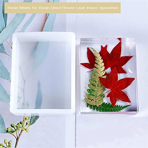 F FYJS 8PCS Resin Molds Silicone Kit,Epoxy Resin Casting Molds Square Pendant Molds,Epoxy Mold for Resin Jewelry, Paperweight, Diorama,Dried Flower Leaf, Insect Specimen - Image 5