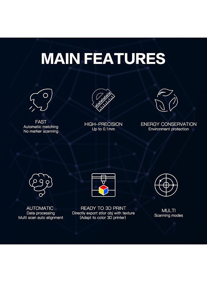 Creality CR-SCAN01 Portable 3D Scanner 3D Modeling Scanner High Precision Support OBJ/STL Output with Turntable for 3D Printing Industrial Design Modeling