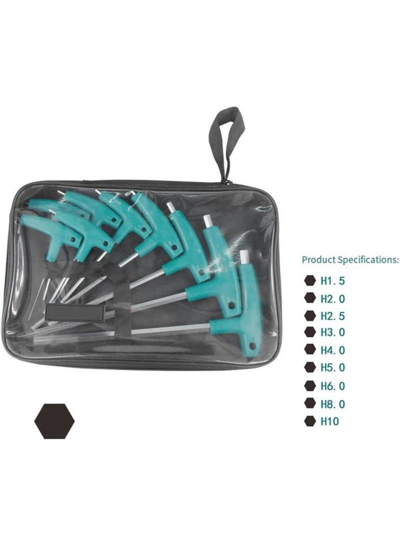 GGOOT 9PCS kit Hardware Hexagon Socket T Screw nut Wrench T Handle with Storage Bag forging Tool  - Image 5