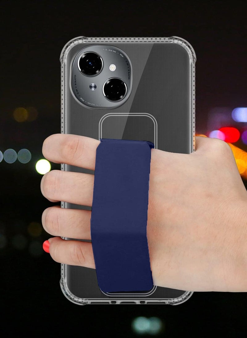 Wtech Tecno Spark Go 1 4G 2024 TPU Hand Grip Air Pillow Case Cover - Clear/Navy Blue - Image 2