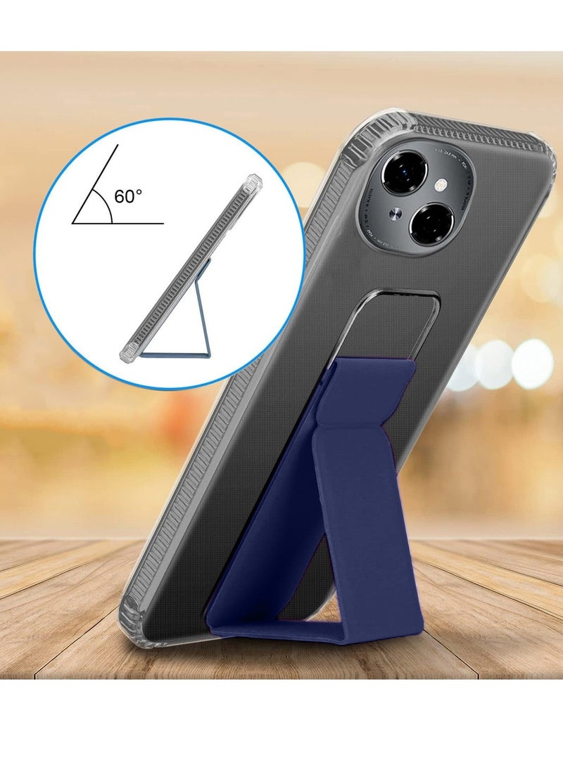 Wtech Tecno Spark Go 1 4G 2024 TPU Hand Grip Air Pillow Case Cover - Clear/Navy Blue - Image 3